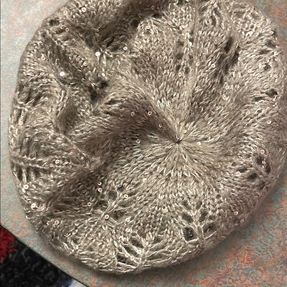 Chic Knit Beret with Sequins